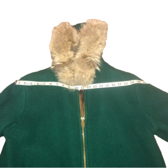 Vtg Inuvik Sewing Centre Wool & Coyote Fur Trim Hood Parka Emerald Green Sz 40 - Picture 13 of 15